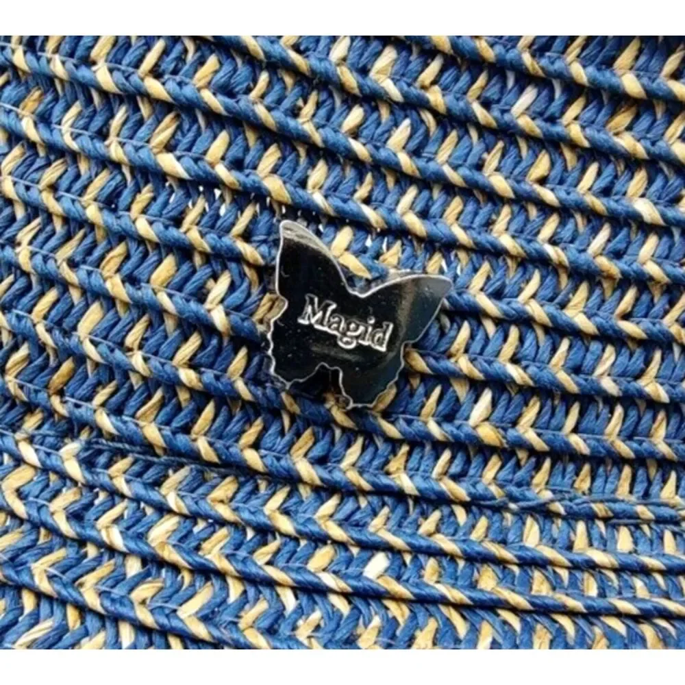 NEW Blue Woven Floppy Summer UPF 50+ Boho Hat by Magid Hats Easy Pack Easy Wear